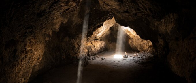 photo of light towards inside of cave